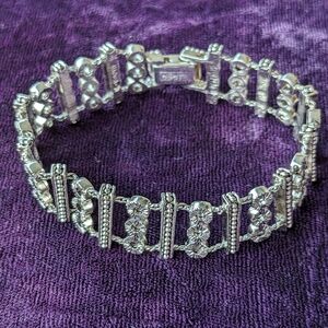 New Designer Napier Silver Link Bracelet, 7" Long